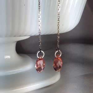 Delicate pink crystal earrings.